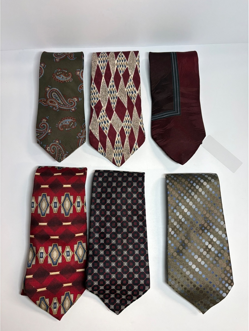Lot of 6 Men’s Neckties Hardy Amies Van Heusen Arrow Zylos Conte di Milano